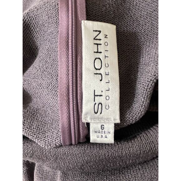 St John Santana Knit Sleeveless Cowl Neck Sweater Dress Size 6 Grayish Purple - Picture 8 of 12